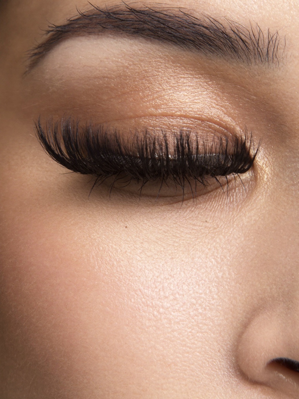 Close-up of flawless volume lash extensions