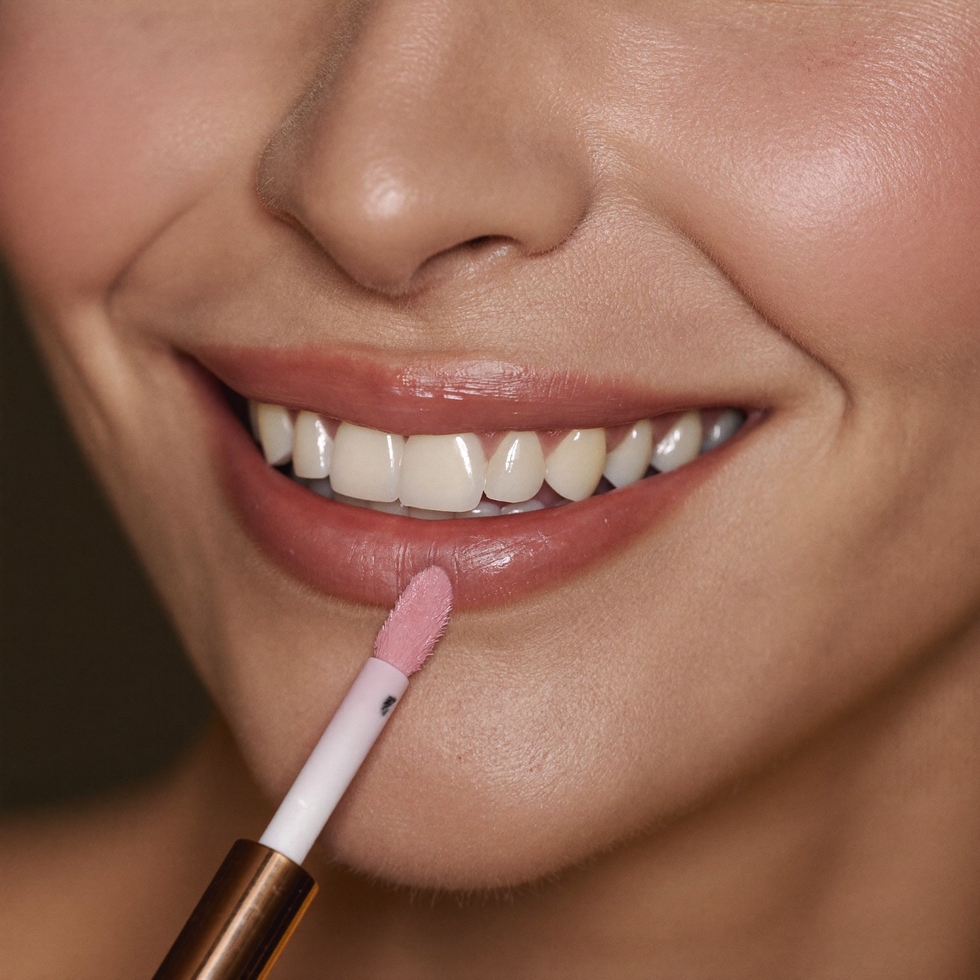Soft rosy lip blush permanent makeup close-up